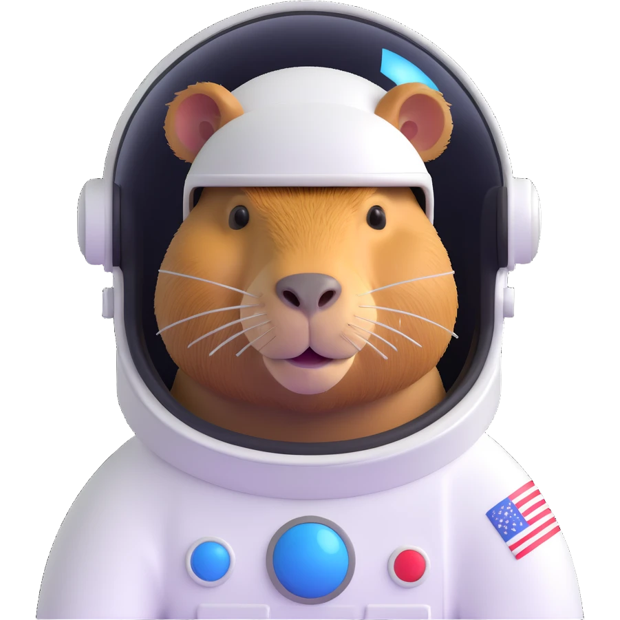 capybara astronaut with helmet emoji