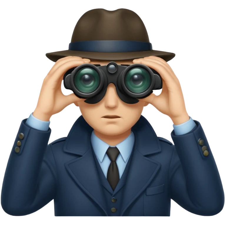 Detective peeking through binoculars emoji