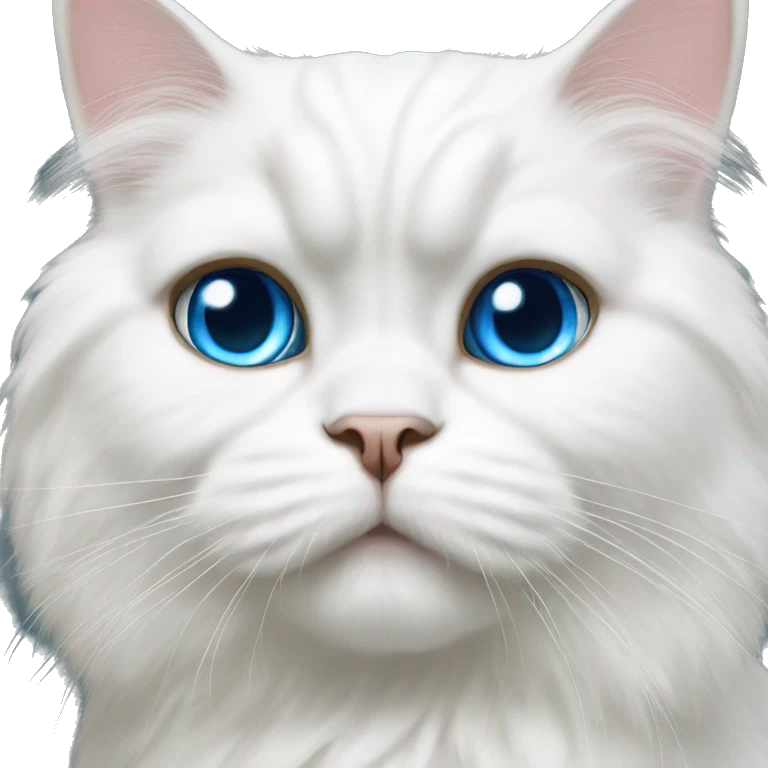 White Persian cat blue eyes  emoji