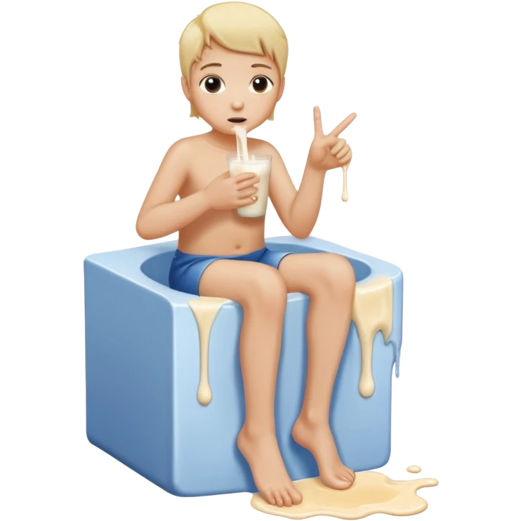 finger going into hole on body between legs with milk dripping sfw emoji