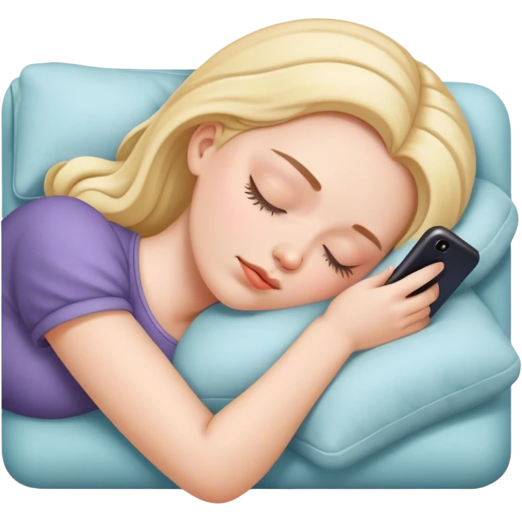 white lady asleep on phone emoji