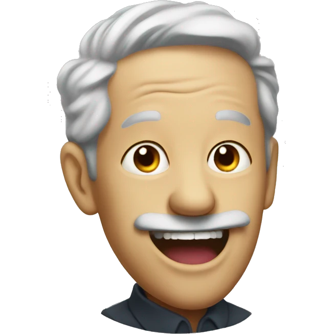Albert with giant mouth emoji