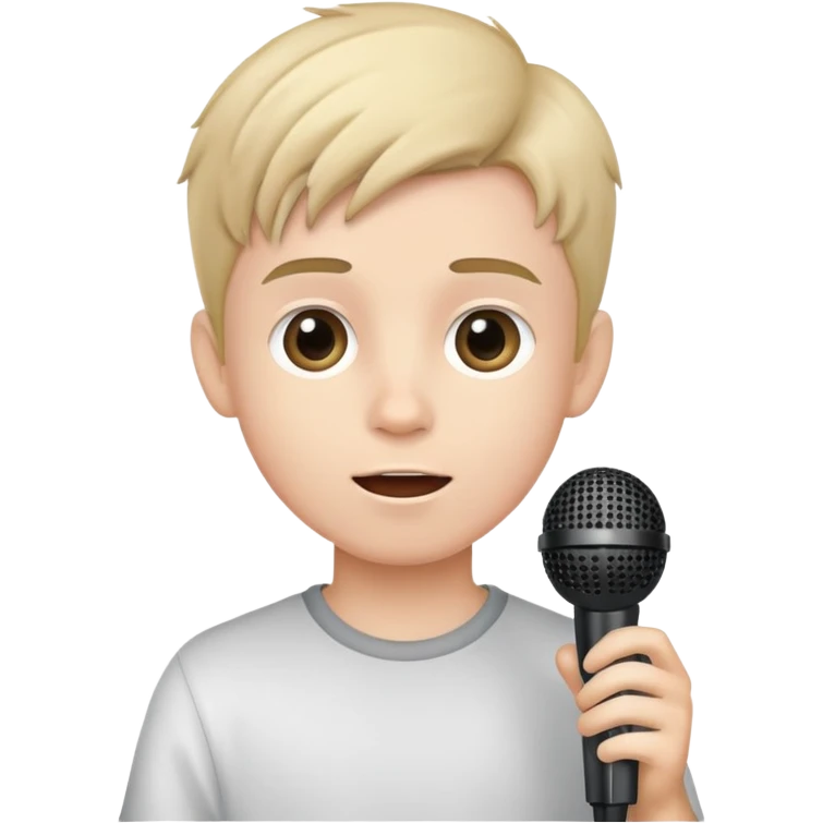 Boy with a microphone emoji