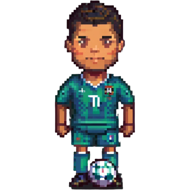 Cristiano Ronaldo, footballer, pixel art style, pixel art character emoji