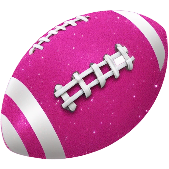 Hot pink glitter football with glitter  emoji