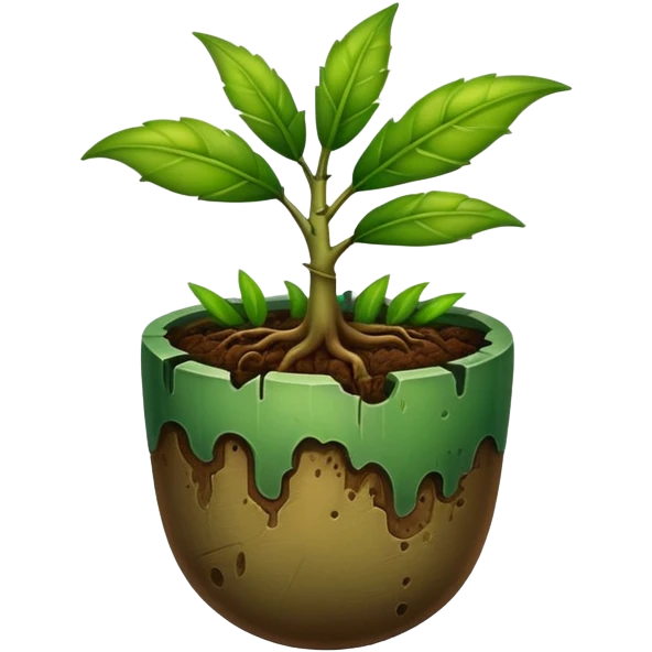half dead half alive plant emoji