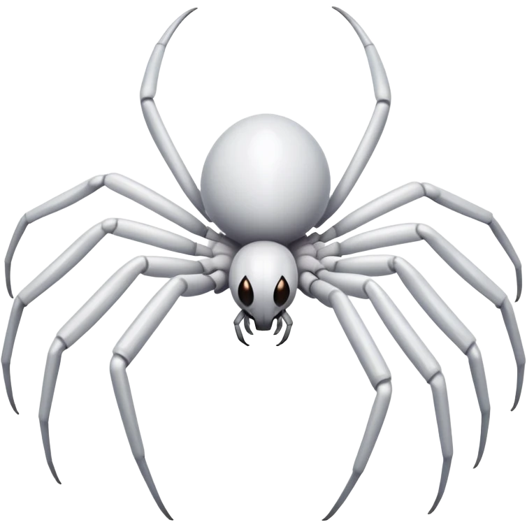 completely white spider, all white spider with eight legs emoji