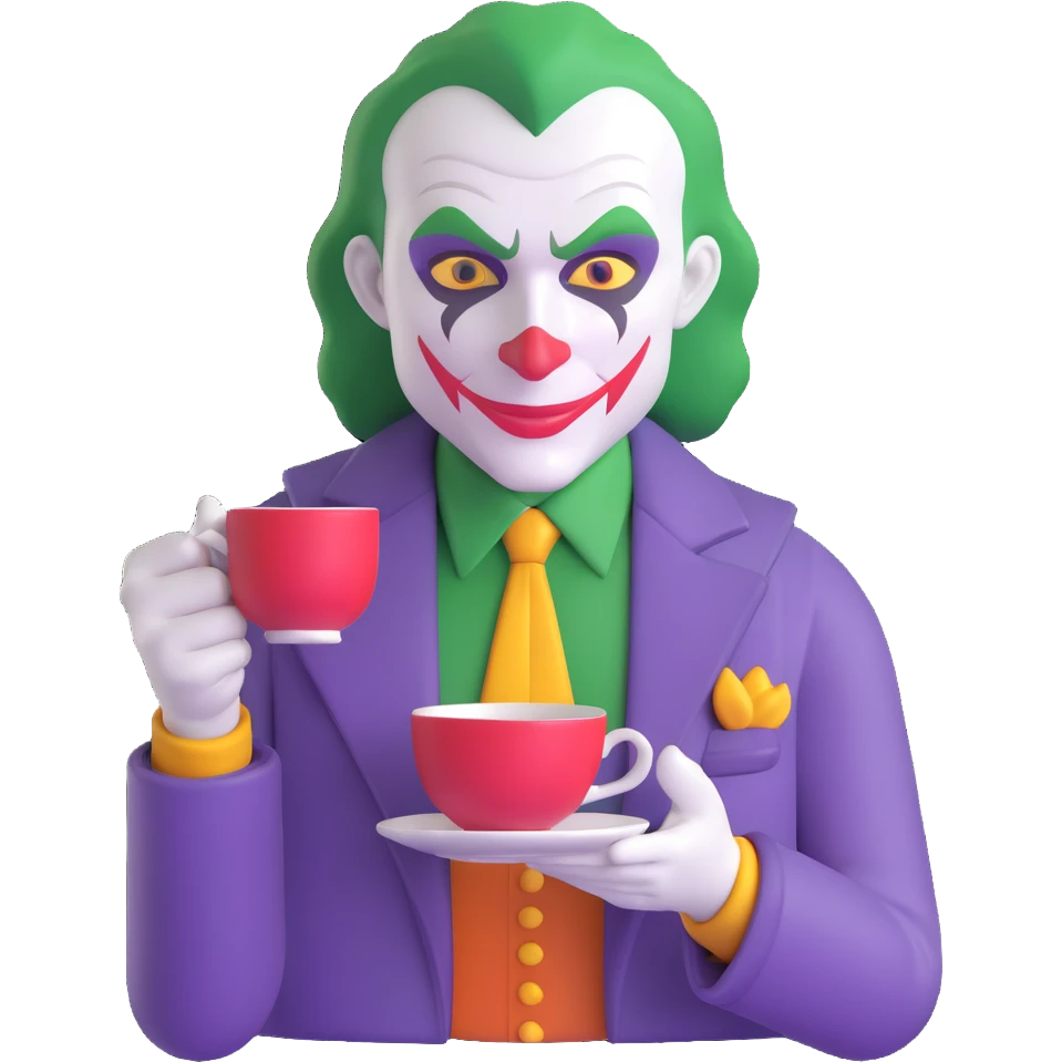 joker holding tea cup emoji