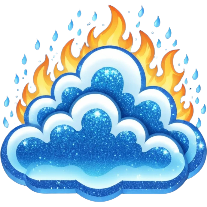 blue marine glitter fire emoji