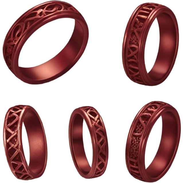red wedding rings emoji