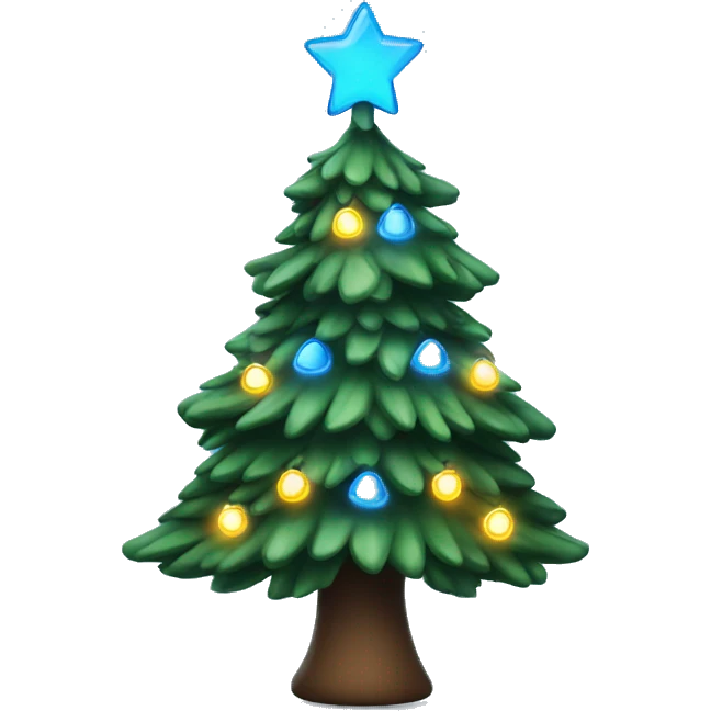 Christmas tree with blue lights  emoji