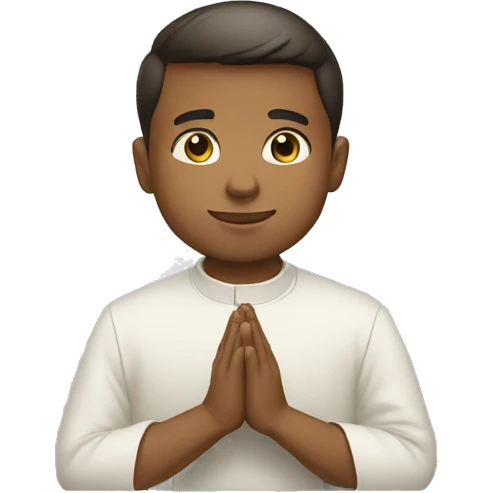 The Young american Priest in prayer emoji