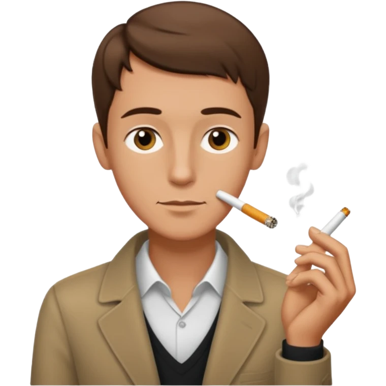 Shirtless thin man with a cigarette and short brown hair emoji