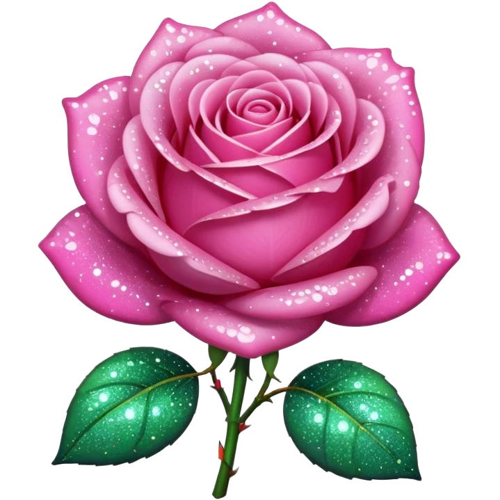 glitter pink rose emoji
