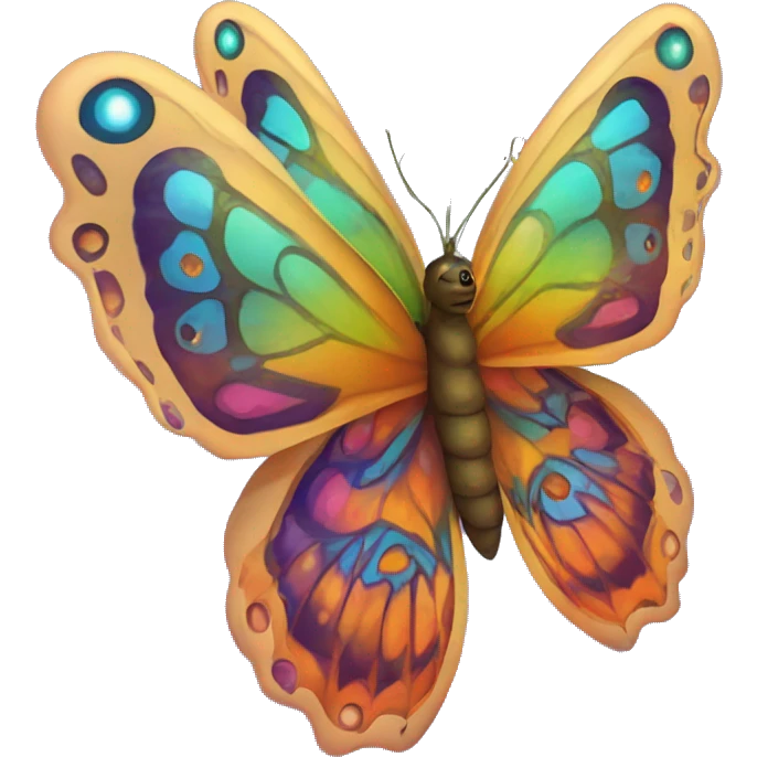 Psychedelic butterfly coming from pupa emoji