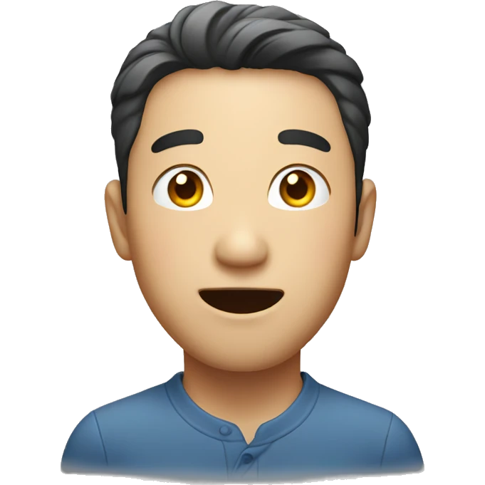Smiling Korean Man have a surprised  emoji
