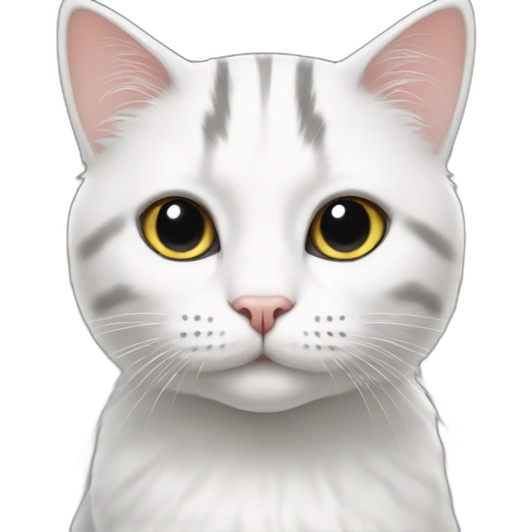 White cat with black stripes emoji