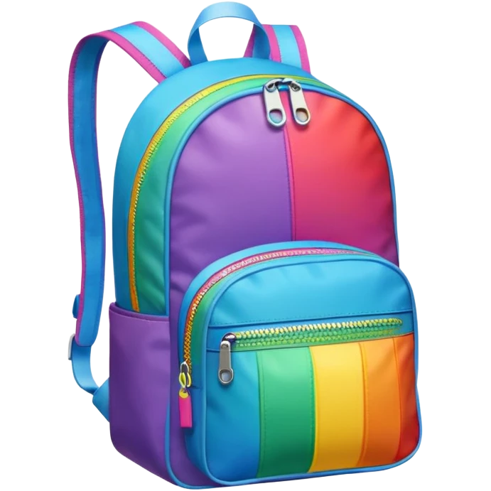a Backpack with rainbow zip emoji