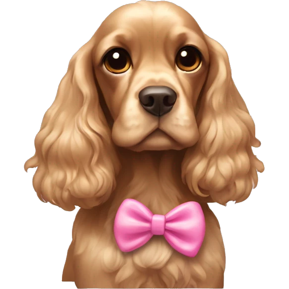 cocker spaniel with a tiny pink bow emoji
