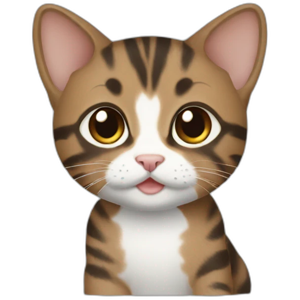 Baby tabby cat black brown white emoji