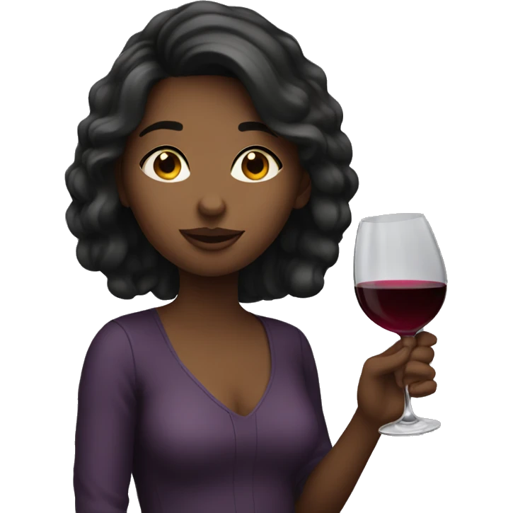 A girl drinking wine  emoji