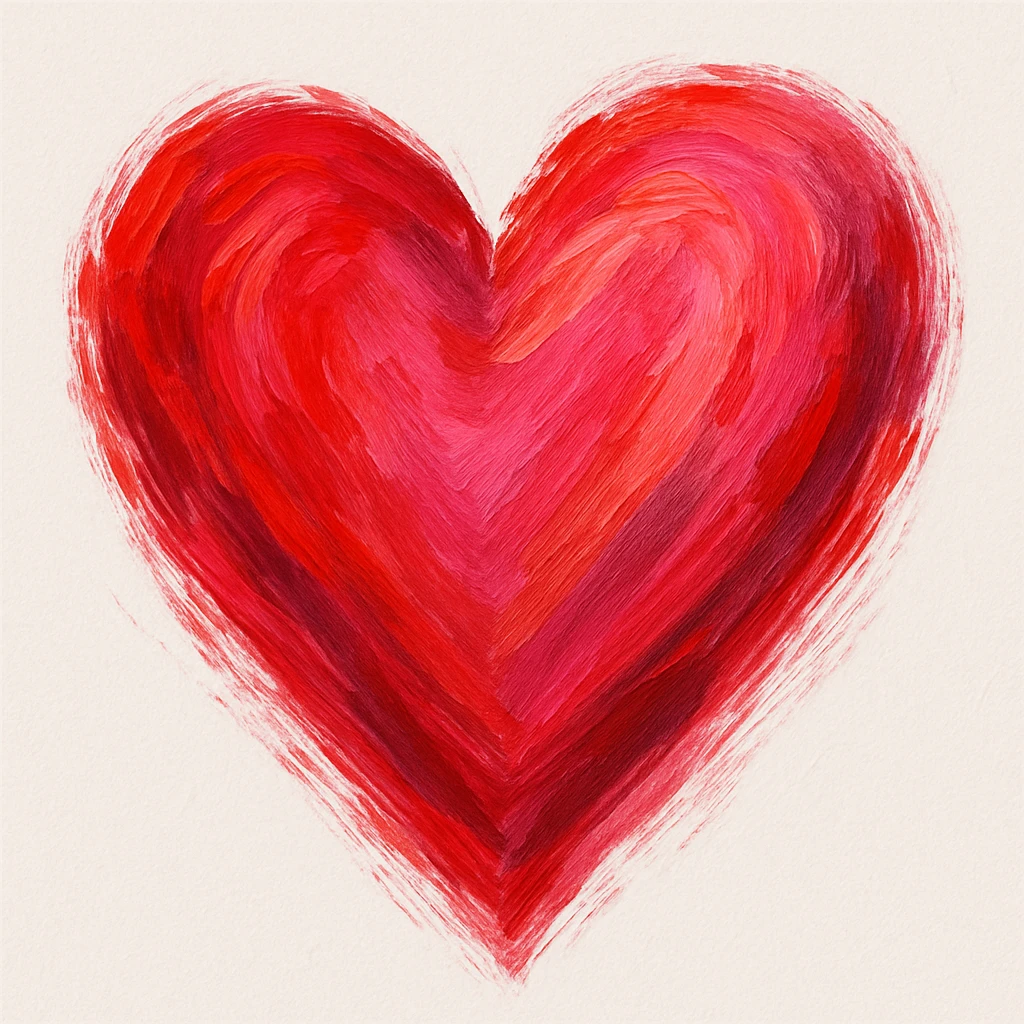 heart with a painterly brushstroke effect emoji