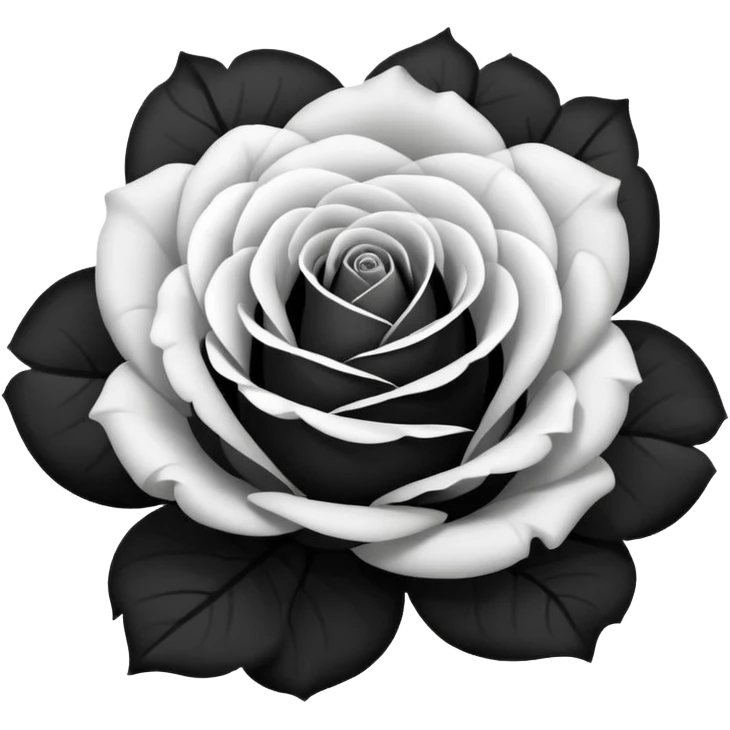 Black and white rose combine emoji