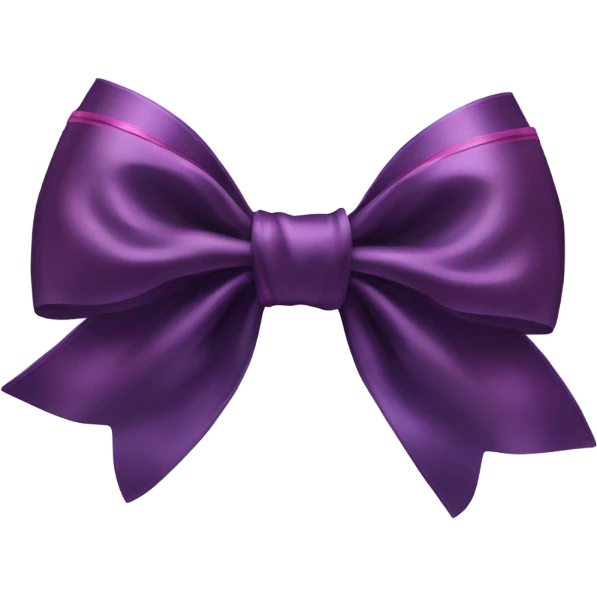 dark purple silk bow with pink delicate accents emoji
