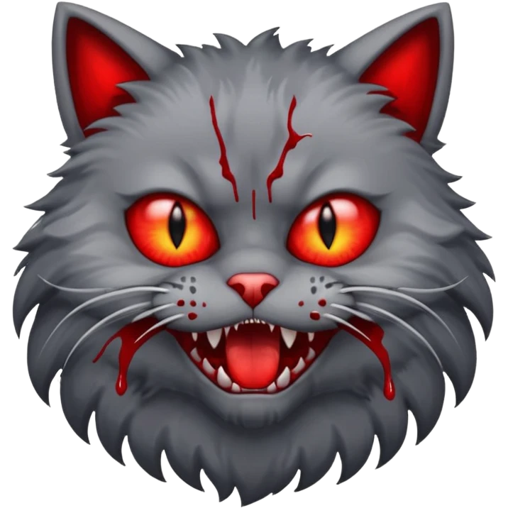 scary cannibal cat emoji