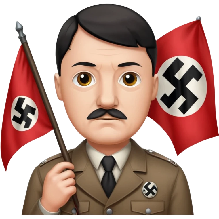 HITLER holding a nazi flag pls emoji