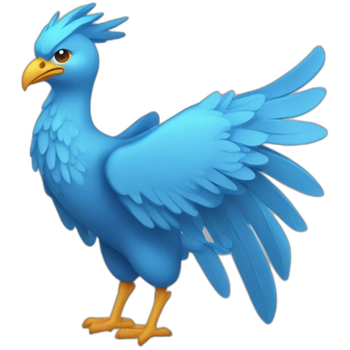 Bleu Phoenix simple icon plat, profille emoji