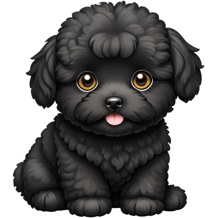 Black maltipoo dog emoji