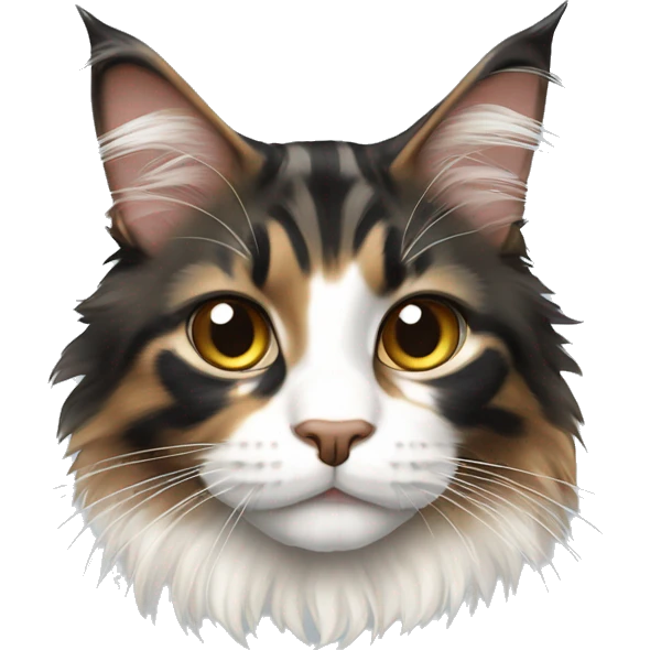 Tricolor maincoon cat emoji