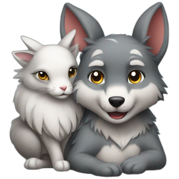 wolf loves a bunny emoji