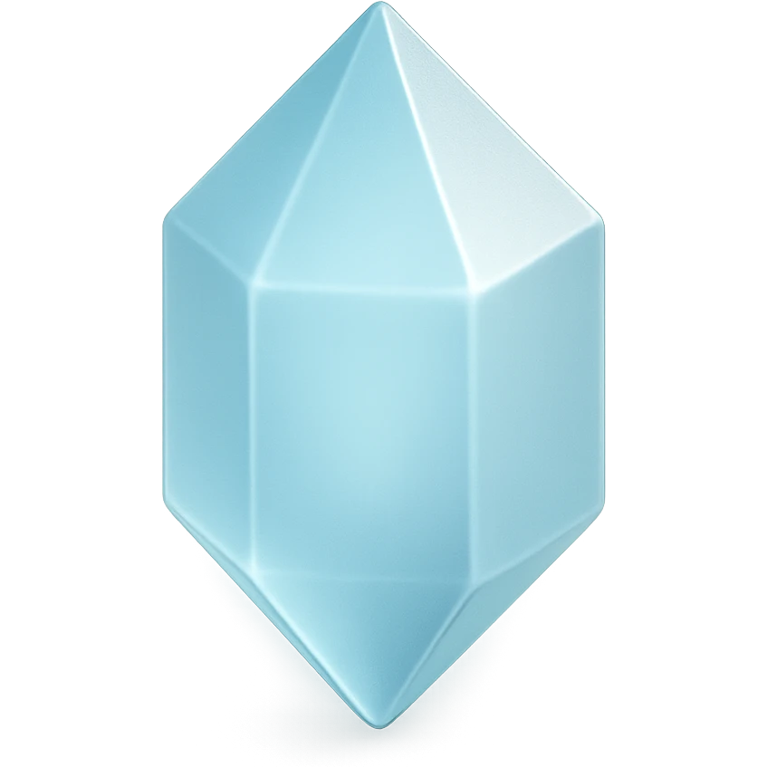 crystal icon with glass effect, 3D, subtle blue tint emoji