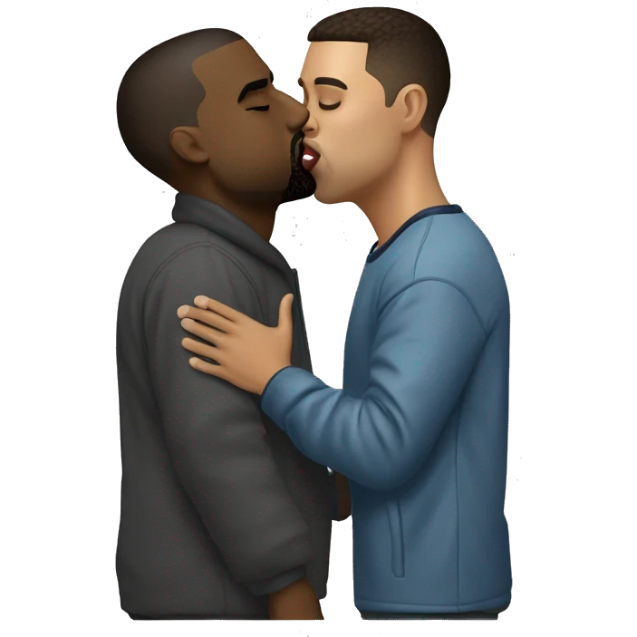 kanye west kissing ronaldo emoji