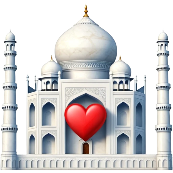 Taj Mahal and a filigree heart emoji