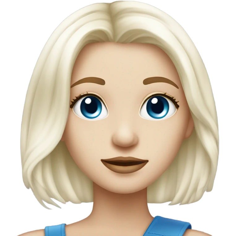 Platinum blond haar, blauwe ogen, lichte huid emoji