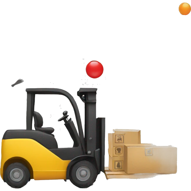 forklift lifiting an graph emoji