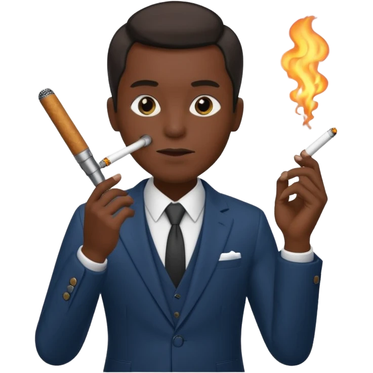 سیگار و خواننده emoji