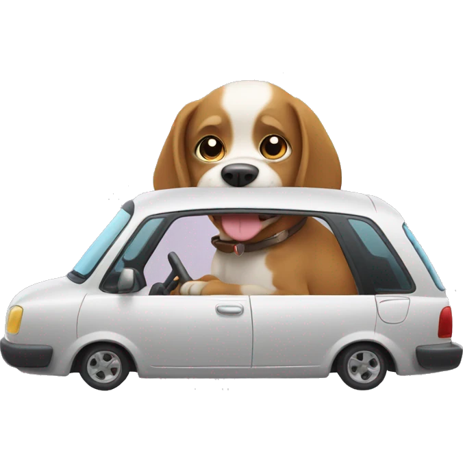 Dog in car emoji