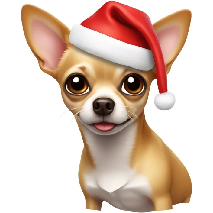 Chihuahua in Santa hat emoji