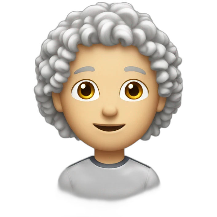 a white pepole with curly hair hand atletics face emoji