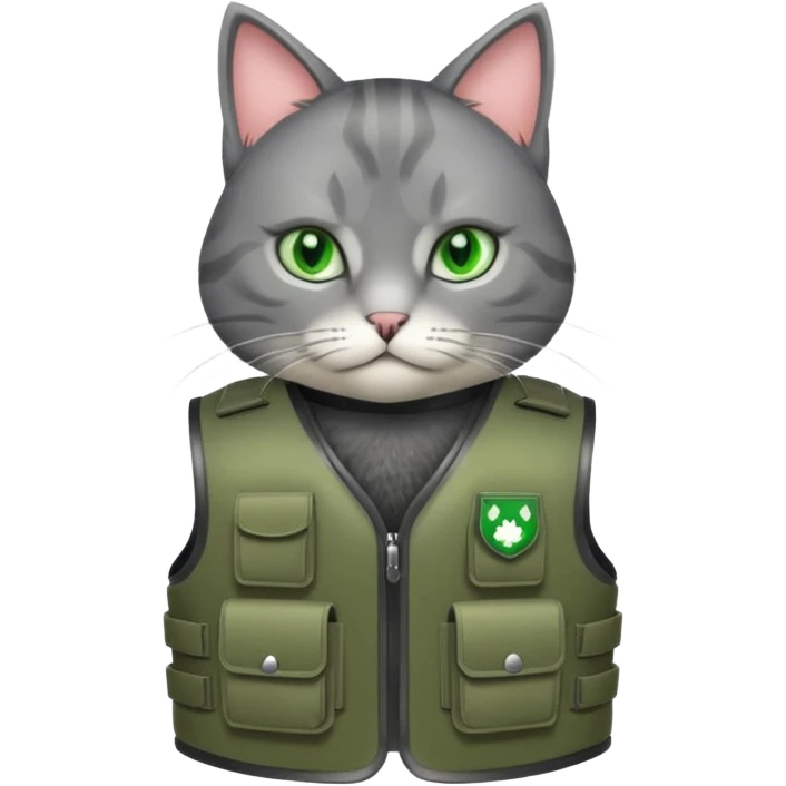 Cat wearing bullet proof emoji