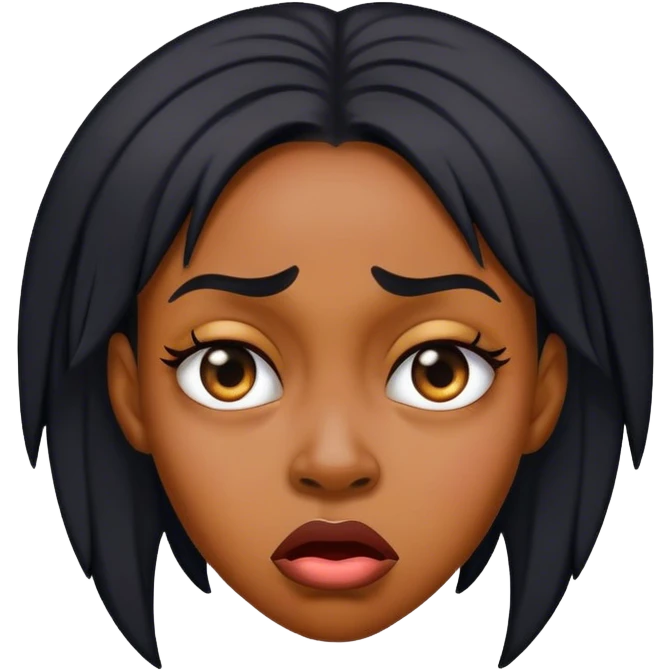 Black woman cringing emoji