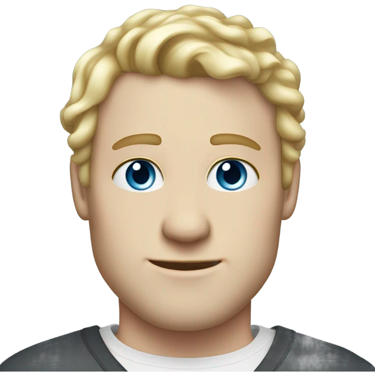 3/4 profile light curl blonde 30yo man blue eyed pale skin emoji