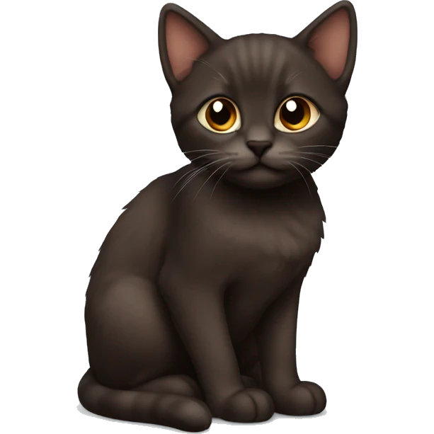 dark brown kitten emoji