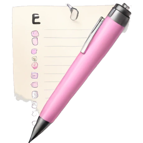 Light pink to do list with pen emoji