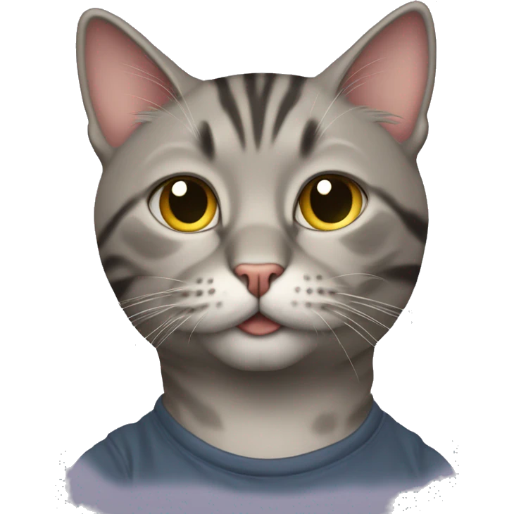 cat taking na but wearin a tshirt emoji