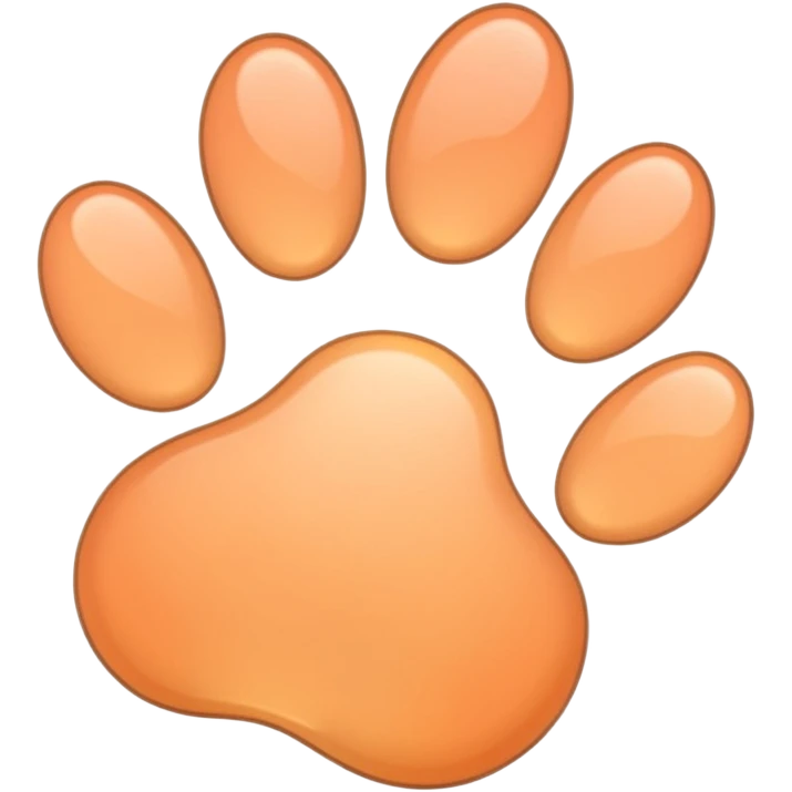 a very light pale pastel apricot pawprint emoji